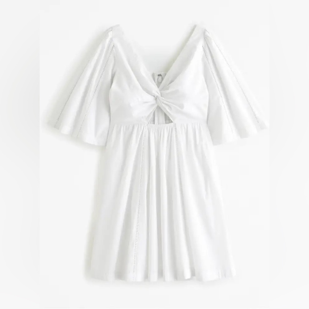 A&F Cutout Poplin Mini Dress in White